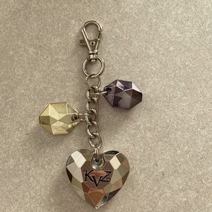 Kathy Van Zeeland Heart Key Fob Bag Charm Key Chain